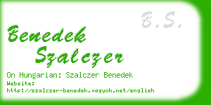 benedek szalczer business card
